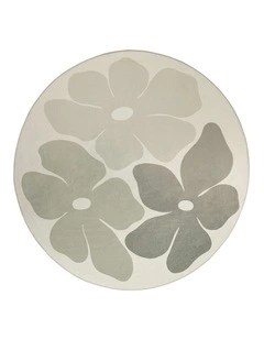 MISS AMARA RORY GREY GREEN FLOWERS ROLLIE POLLIE ROUND PLAYMAT