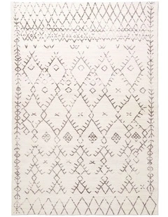 MISS AMARA KARMINA BROWN AND CREAM ABSTRACT TRIBAL WASHABLE RUG