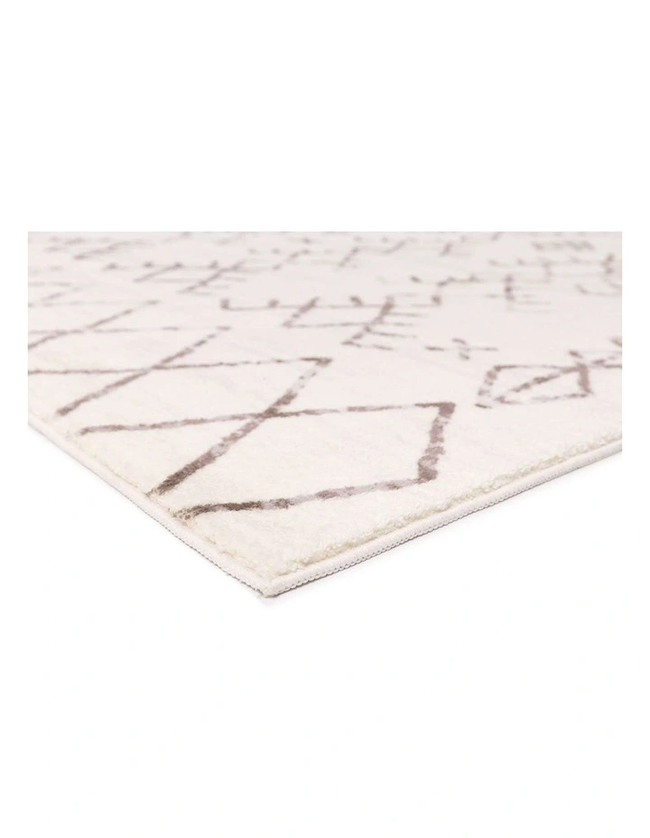 MISS AMARA  KARMINA BROWN AND CREAM ABSTRACT TRIBAL WASHABLE RUG image 2
