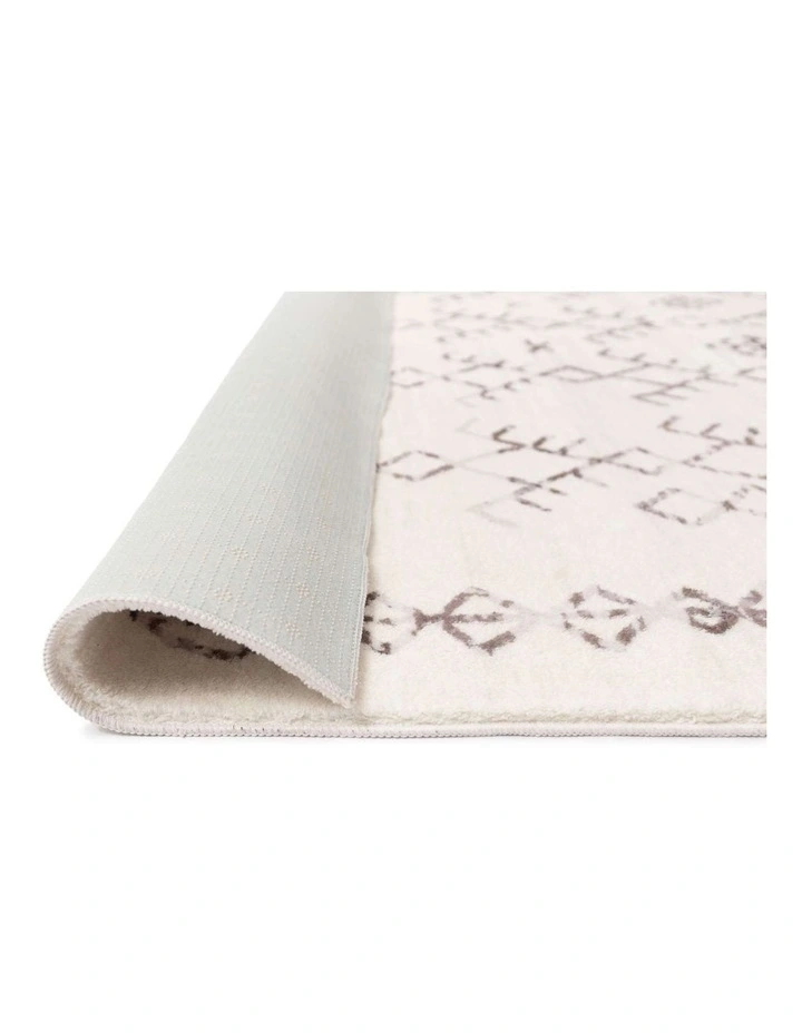 MISS AMARA  KARMINA BROWN AND CREAM ABSTRACT TRIBAL WASHABLE RUG image 3