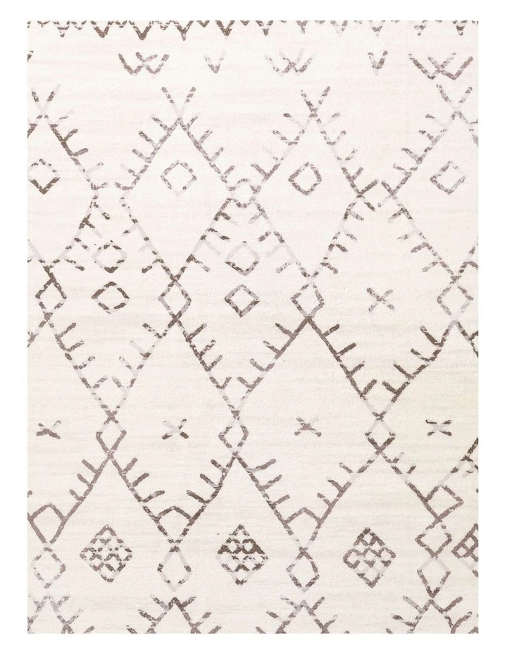 MISS AMARA  KARMINA BROWN AND CREAM ABSTRACT TRIBAL WASHABLE RUG image 5