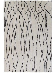 LOOPSIE TUTU BEIGE AND BLACK LINED WASHABLE RUG