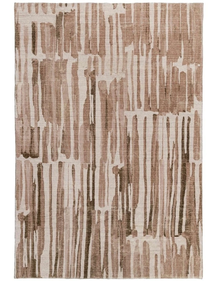 LOOPSIE  VINKI BEIGE AND CREAM STIPED WASHABLE RUG image 1