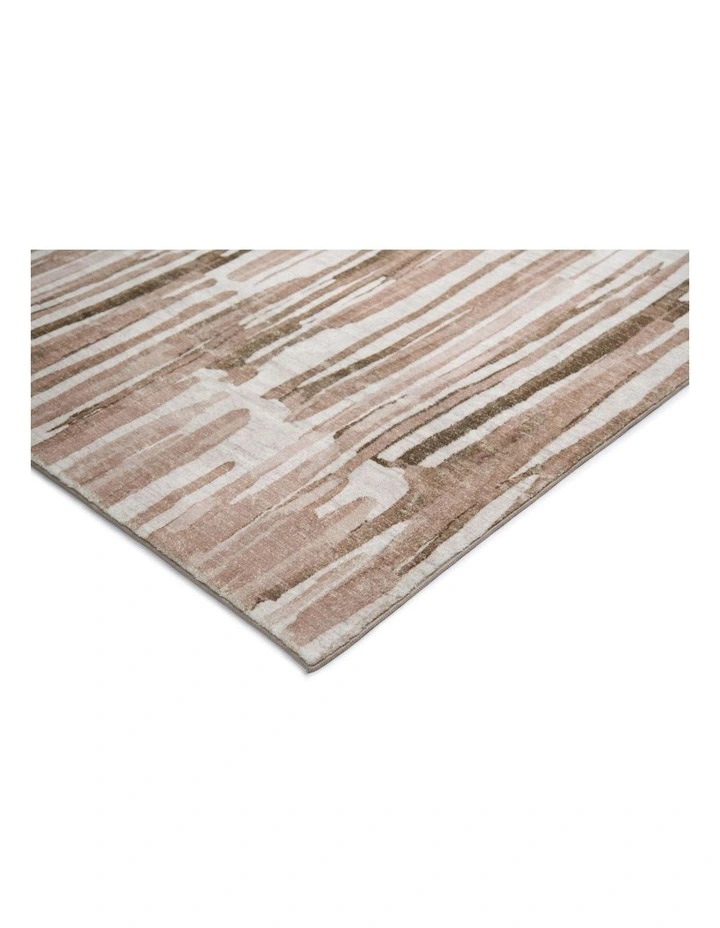 LOOPSIE  VINKI BEIGE AND CREAM STIPED WASHABLE RUG image 2