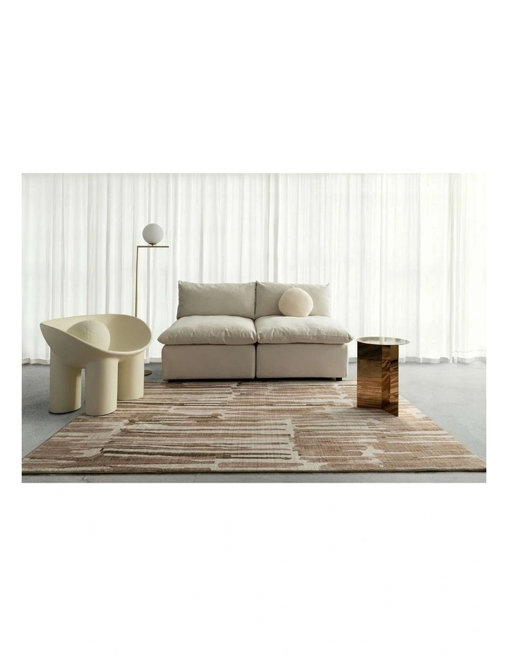 LOOPSIE  VINKI BEIGE AND CREAM STIPED WASHABLE RUG image 6