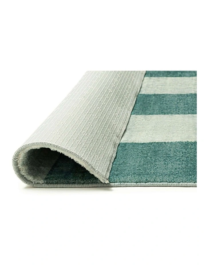 MISS AMARA  STEFFI GREEN CHECKERED WASHABLE RUG image 3