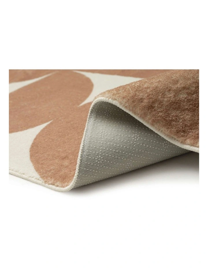 LOOPSIE ROUSHAM BROWN AND CREAM GEOMETRIC WASHABLE RUG image 3