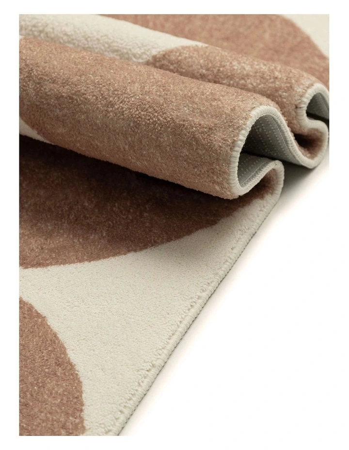 LOOPSIE ROUSHAM BROWN AND CREAM GEOMETRIC WASHABLE RUG image 4