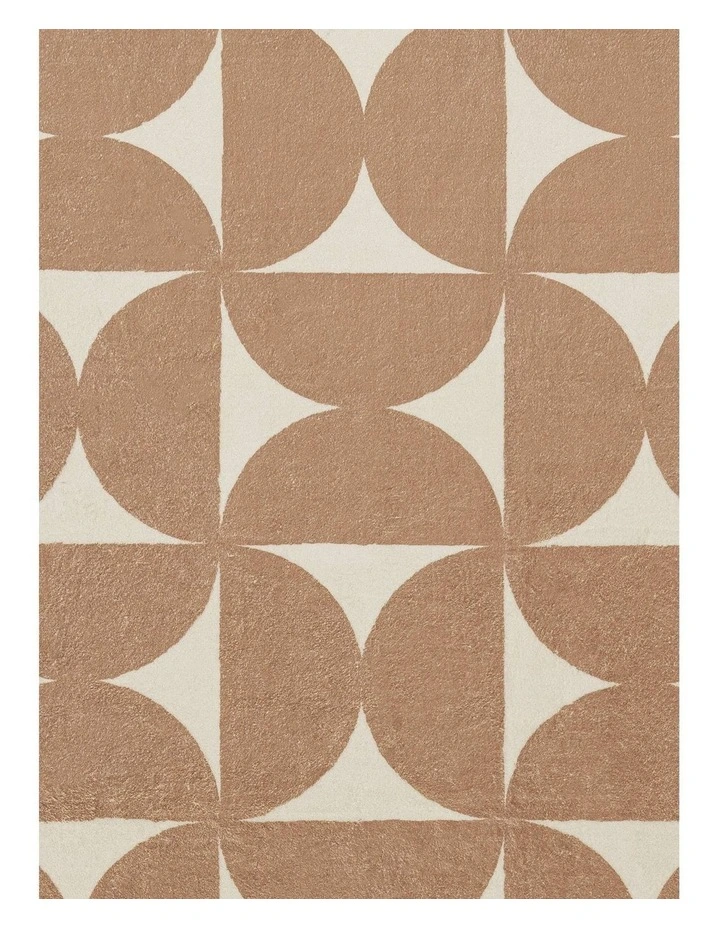LOOPSIE ROUSHAM BROWN AND CREAM GEOMETRIC WASHABLE RUG image 5