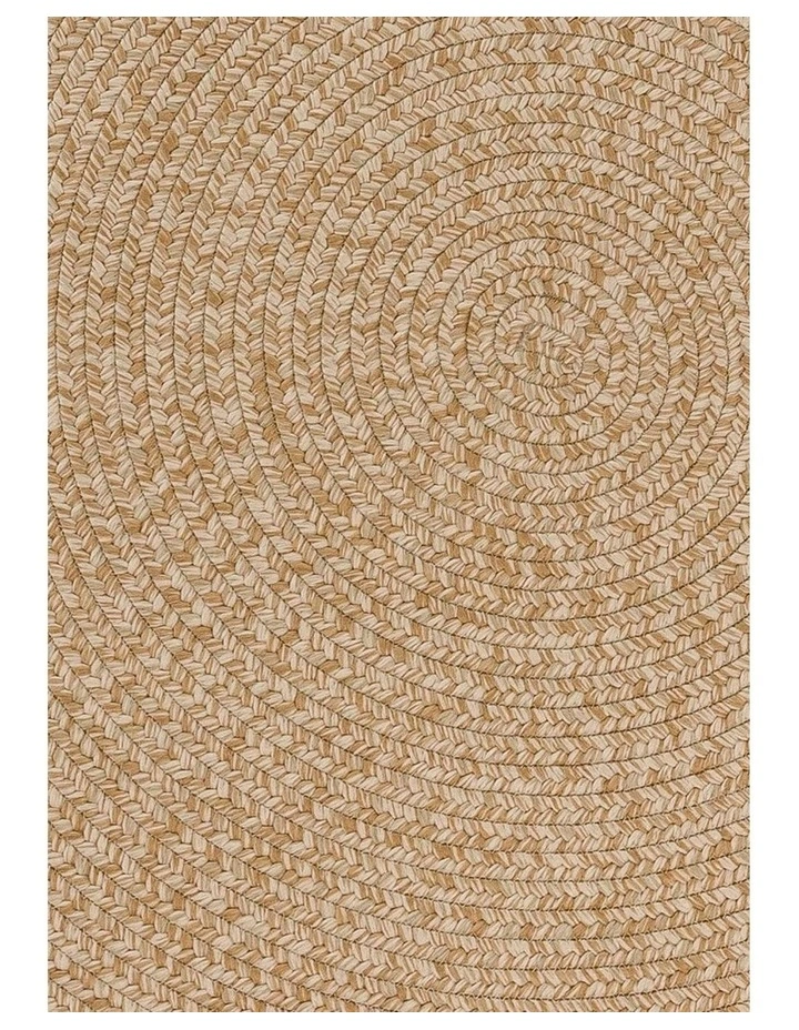 MISS AMARA MALIA BEIGE BRAIDED FLATWEAVE INDOOR OUTDOOR ROUND RUG image 5