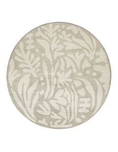 MISS AMARA  GERDA GREEN GREY LEAVES ROLLIE POLLIE ROUND PLAYMAT