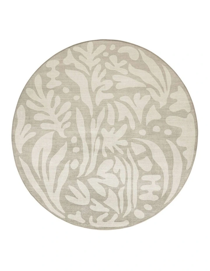 MISS AMARA GERDA GREEN GREY LEAVES ROLLIE POLLIE ROUND PLAYMAT image 1