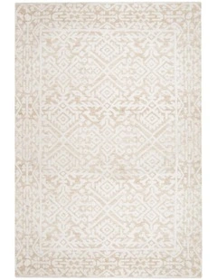 MISS AMARA  JOSEPHINE IVORY AND CREAM TRIBAL TRANSITIONAL RUG