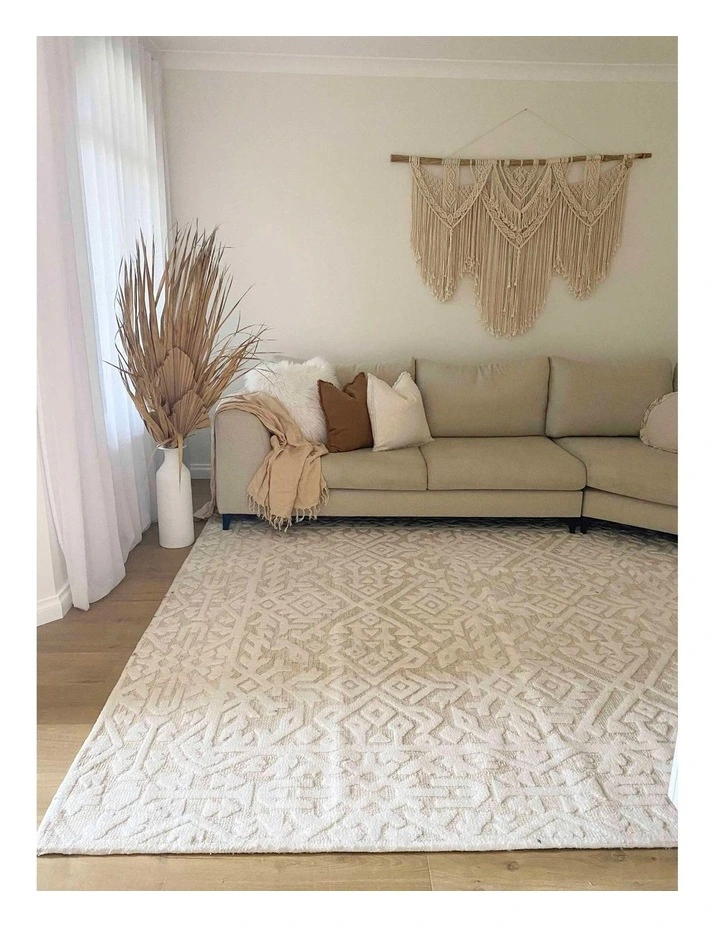 MISS AMARA JOSEPHINE IVORY AND CREAM TRIBAL TRANSITIONAL RUG image 6