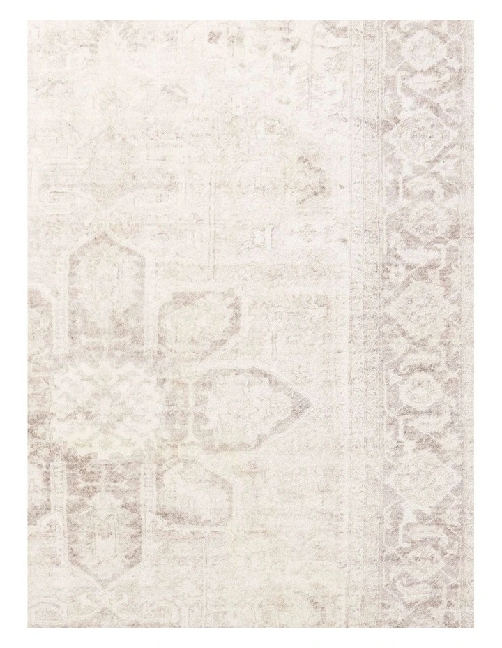 MISS AMARA PATINA CREAM AND BEIGE DISTRESSED WASHABLE RUG image 5