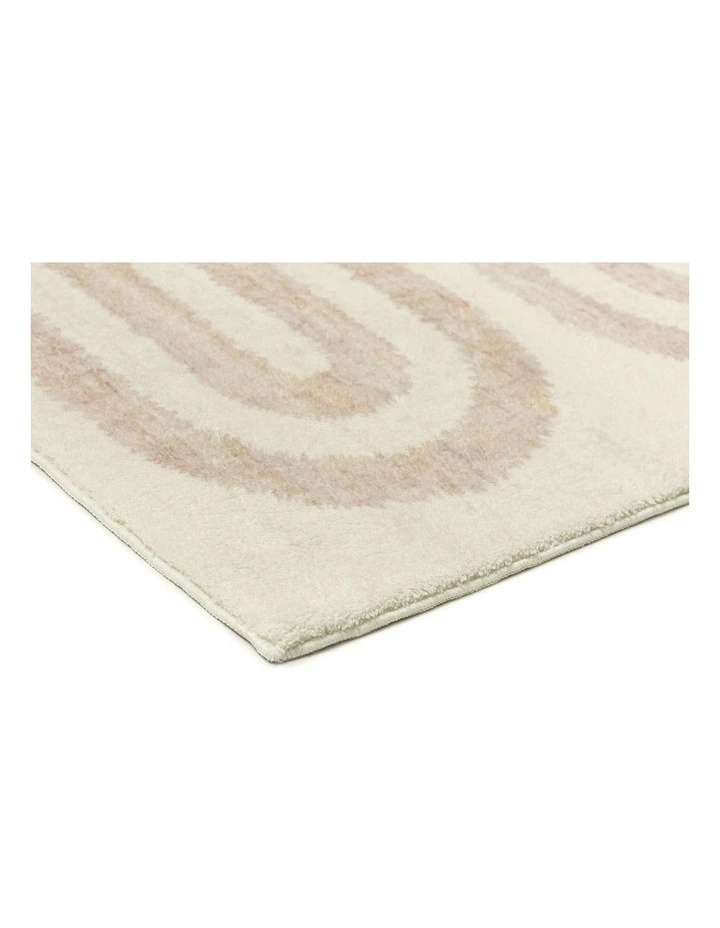 MISS AMARA  SARGOLA IVORY CURVE PATTERN WASHABLE RUG image 2