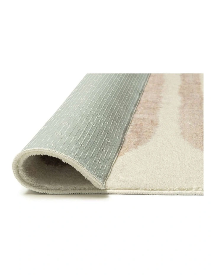 MISS AMARA  SARGOLA IVORY CURVE PATTERN WASHABLE RUG image 3