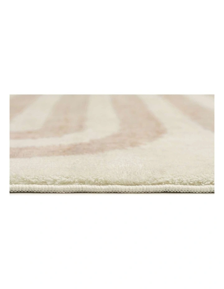 MISS AMARA  SARGOLA IVORY CURVE PATTERN WASHABLE RUG image 4