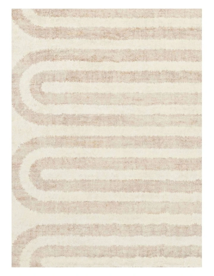MISS AMARA  SARGOLA IVORY CURVE PATTERN WASHABLE RUG image 5