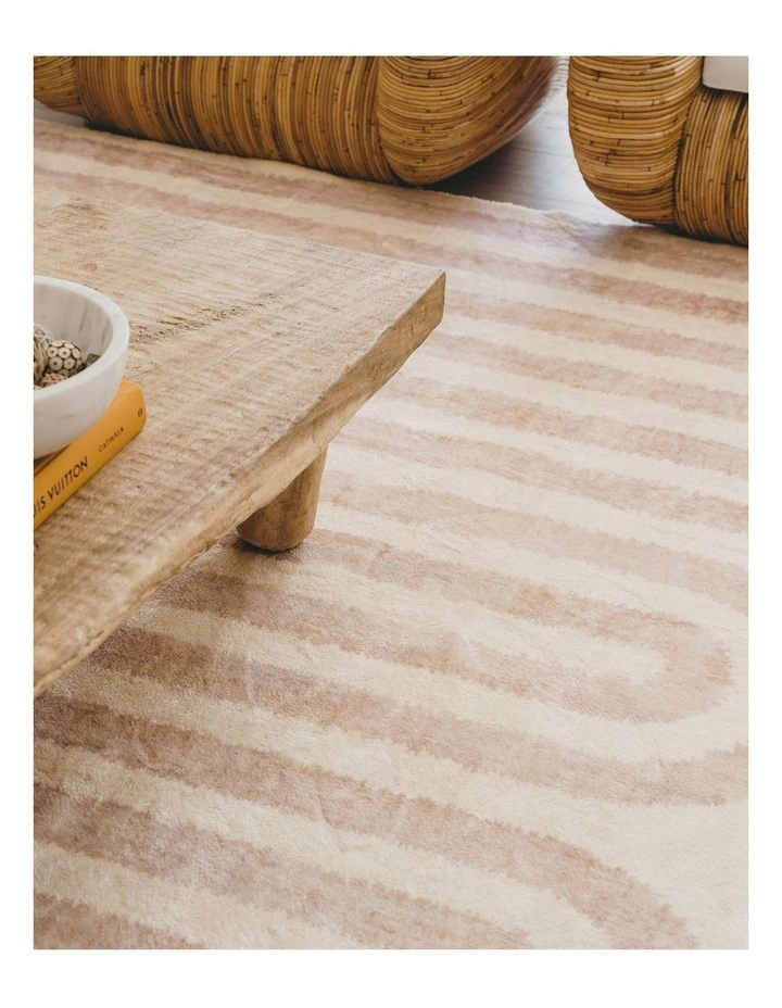 MISS AMARA  SARGOLA IVORY CURVE PATTERN WASHABLE RUG image 6