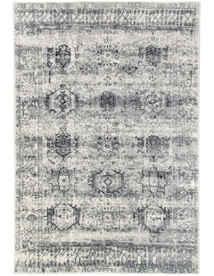 LOOPSIE  KHANA GREY TRIBAL WASHABLE RUG
