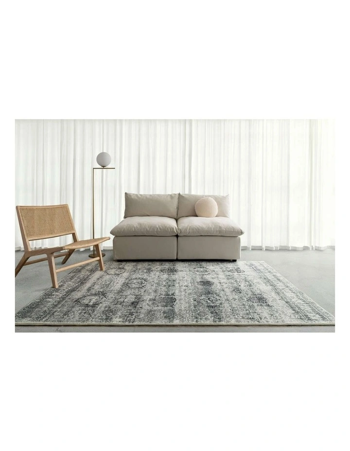 LOOPSIE  KHANA GREY TRIBAL WASHABLE RUG image 6