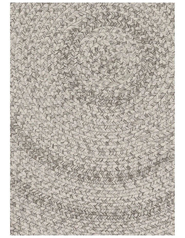 MISS AMARA  MIKA GREY BRAIDED FLATWEAVE INDOOR OUTDOOR ROUND RUG image 4