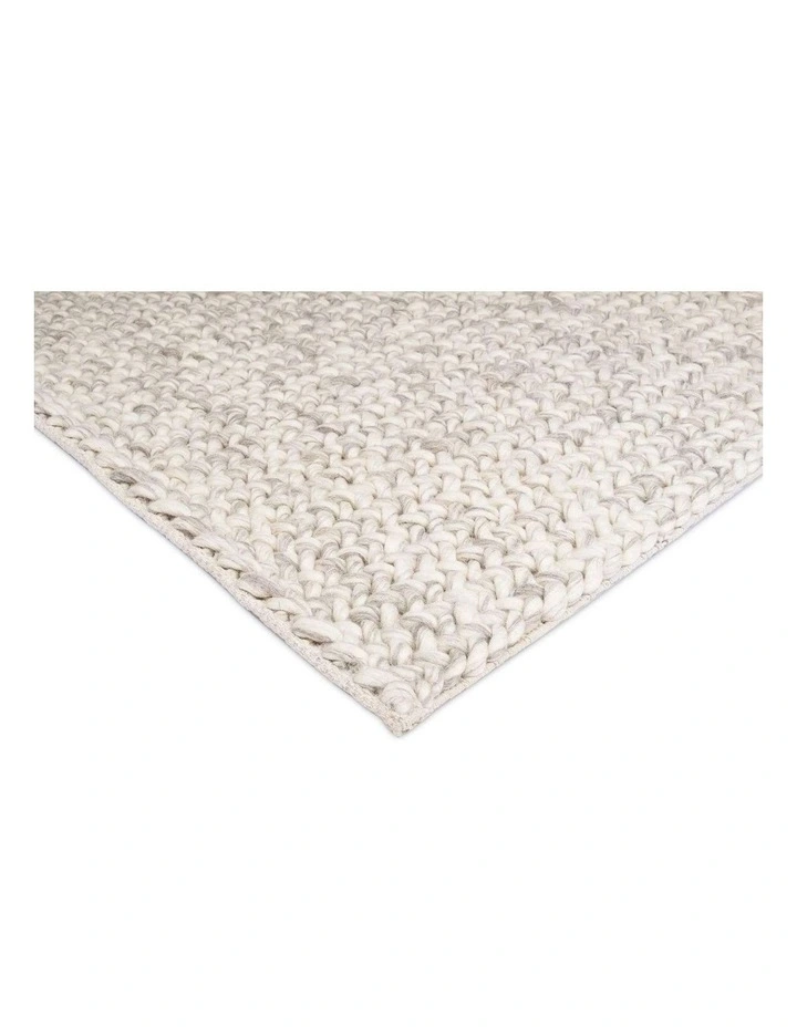 MISS AMARA  JOELY LIGHT GREY AND IVORY MARBLE LOOPED RUG image 2