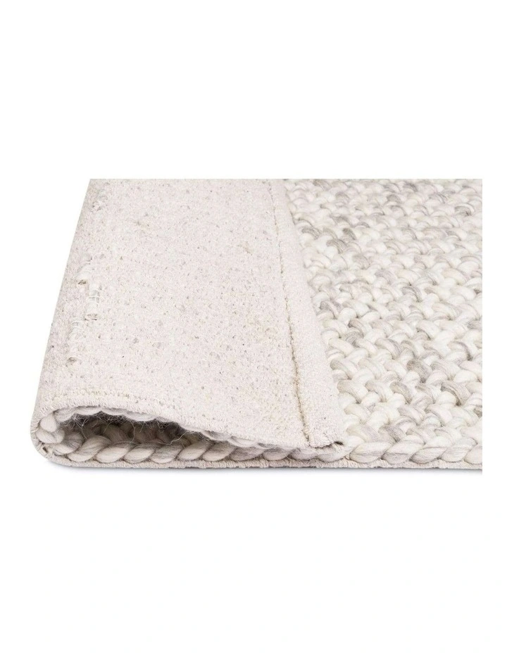 MISS AMARA  JOELY LIGHT GREY AND IVORY MARBLE LOOPED RUG image 3