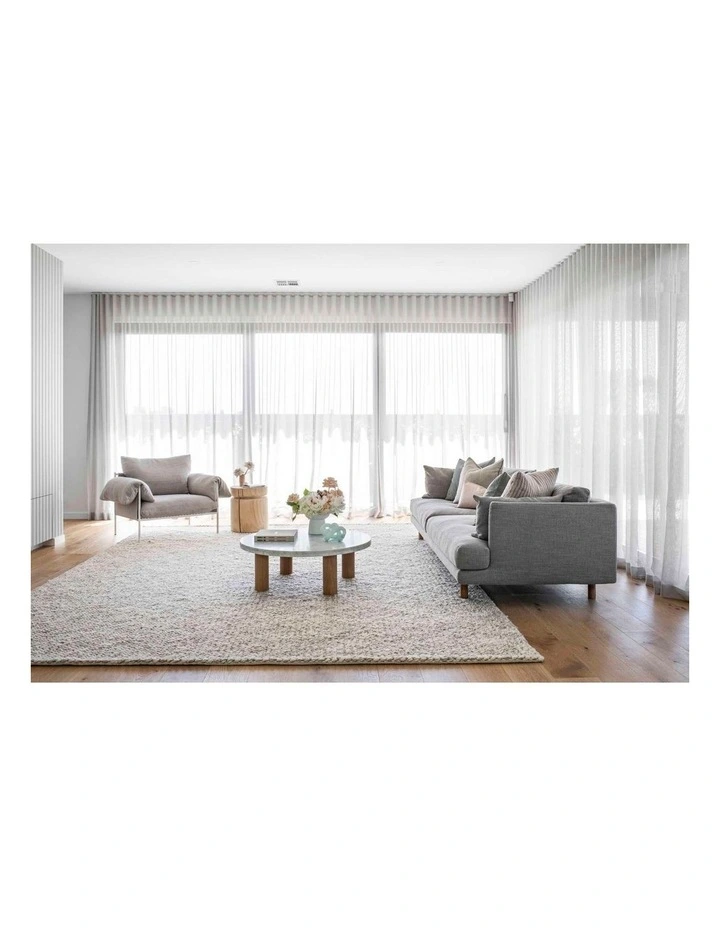 MISS AMARA  JOELY LIGHT GREY AND IVORY MARBLE LOOPED RUG image 6