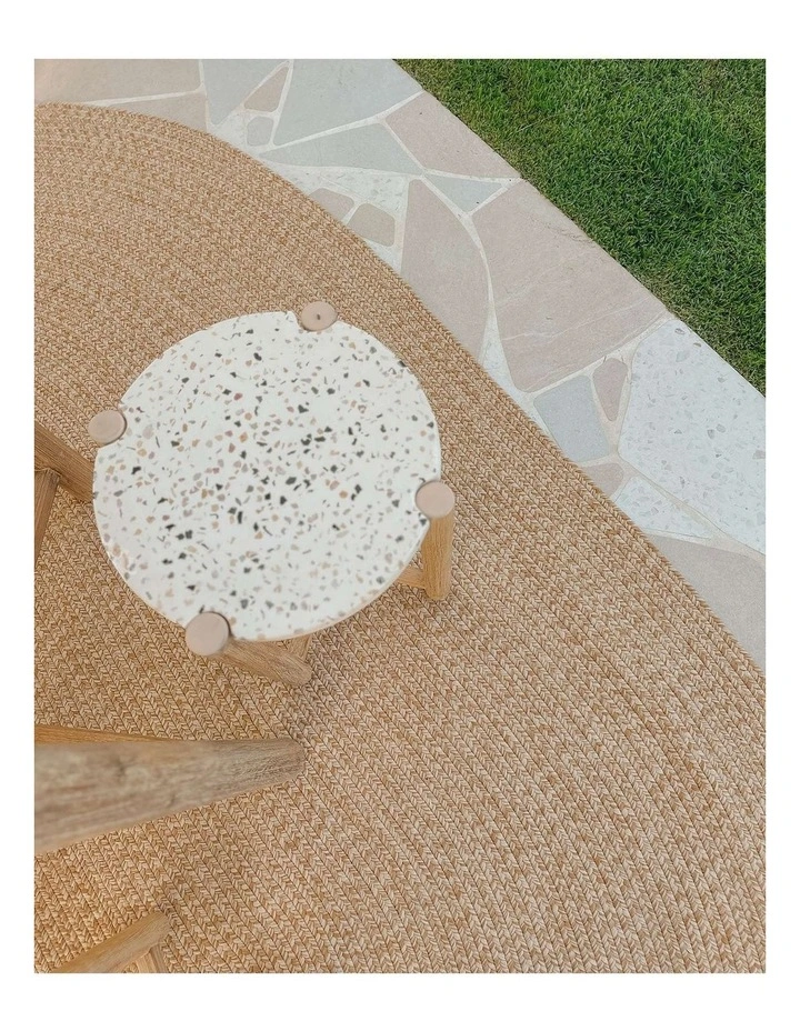 MISS AMARA  MALIA BEIGE BRAIDED FLATWEAVE INDOOR OUTDOOR OVAL RUG image 7