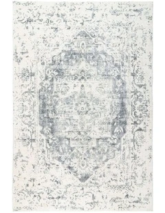 MISS AMARA  YELINA CREAM AND GREY DISTRESSED WASHABLE RUG