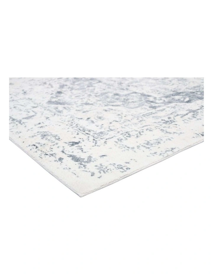 MISS AMARA YELINA CREAM AND GREY DISTRESSED WASHABLE RUG image 2
