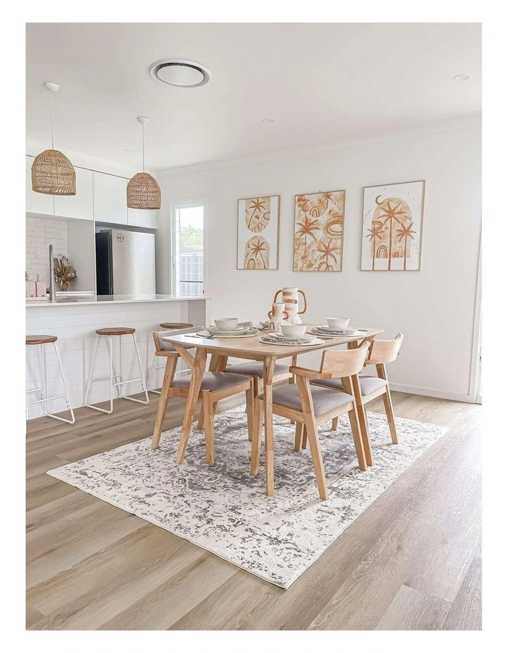 MISS AMARA YELINA CREAM AND GREY DISTRESSED WASHABLE RUG image 5