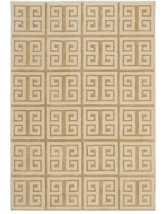 LOOPSIE  THETIS TEXTURED GEOMETRIC BEIGE WASHABLE RUG