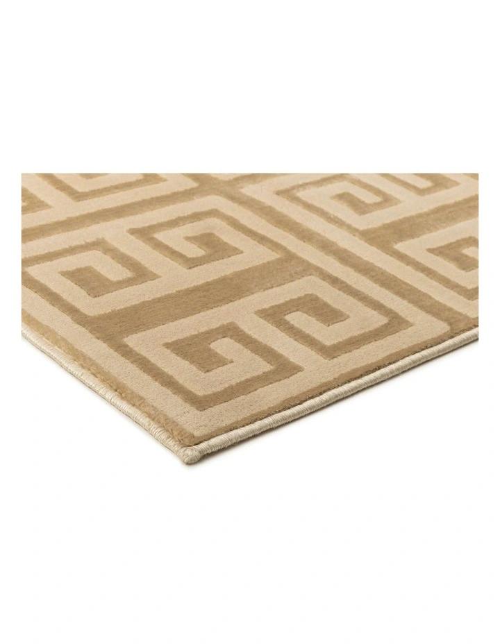 LOOPSIE  THETIS TEXTURED GEOMETRIC BEIGE WASHABLE RUG image 2