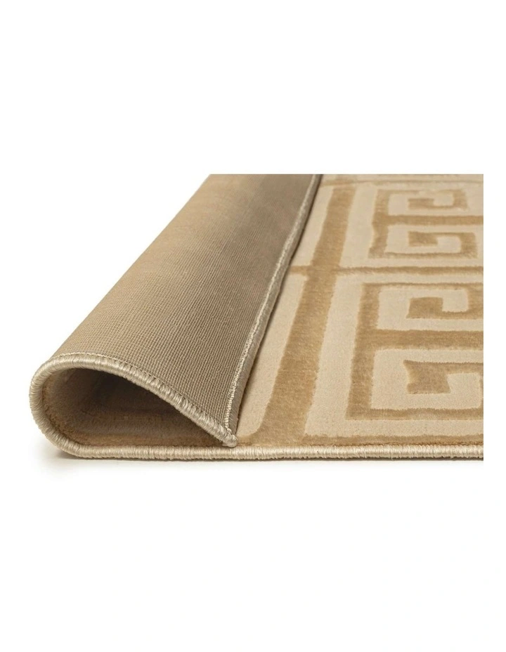 LOOPSIE  THETIS TEXTURED GEOMETRIC BEIGE WASHABLE RUG image 3