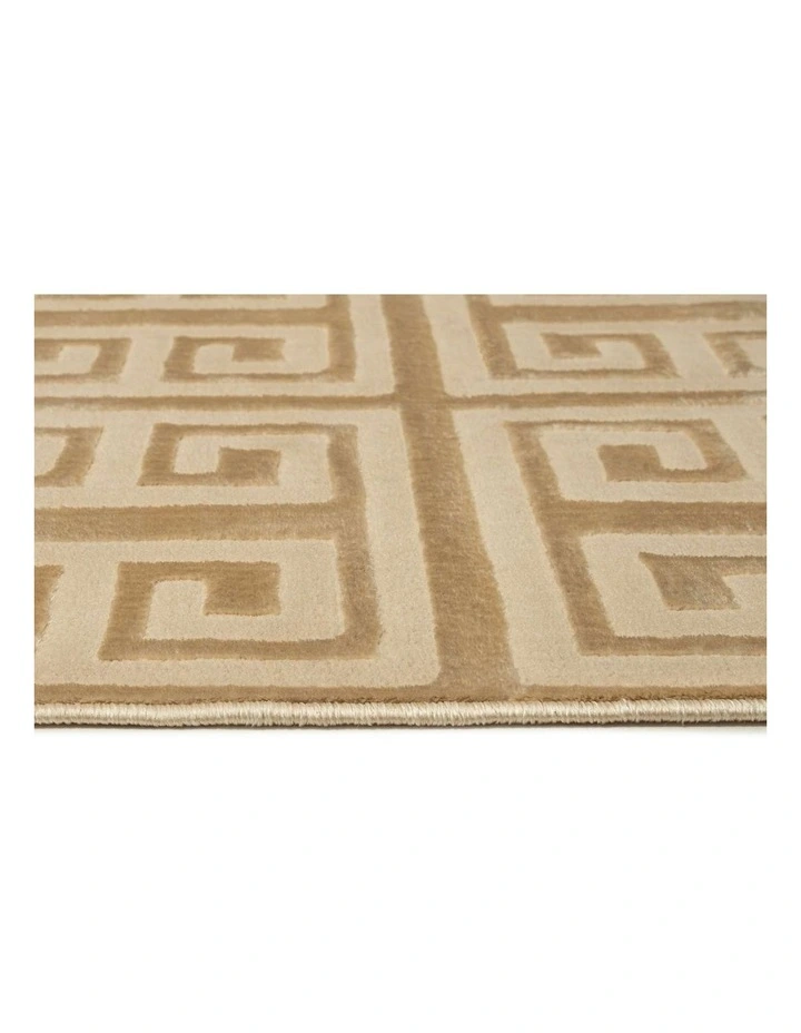LOOPSIE  THETIS TEXTURED GEOMETRIC BEIGE WASHABLE RUG image 4