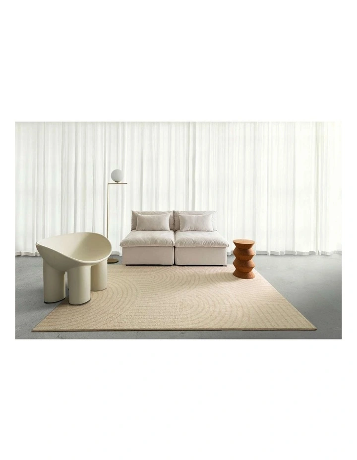 LOOPSIE  ASHDOD BEIGE CREAM ARCH WASHABLE RUG image 6