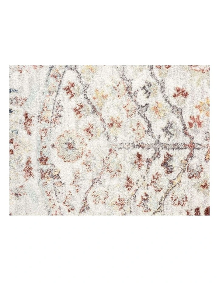 MISS AMARA LIVVIE BLUE AND ORANGE MULTI-COLOUR DISTRESSED ROUND RUG image 4