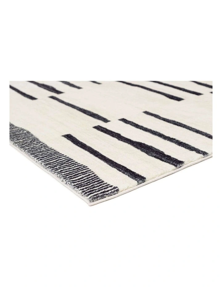 MISS AMARA  VESPER BLACK AND IVORY TRIBAL WASHABLE RUG image 2