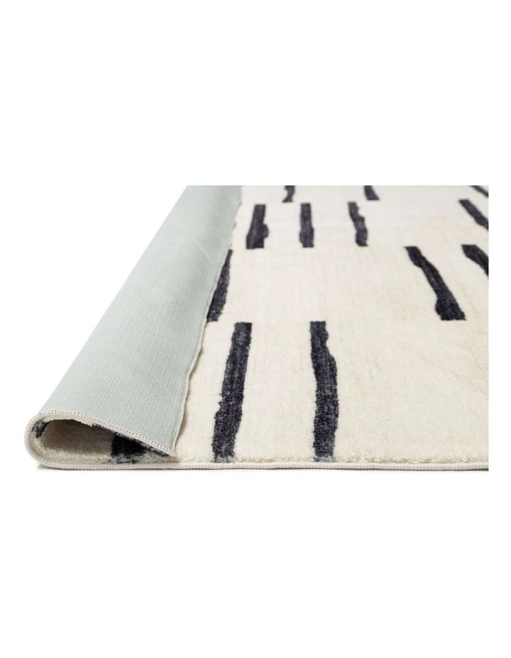 MISS AMARA  VESPER BLACK AND IVORY TRIBAL WASHABLE RUG image 3