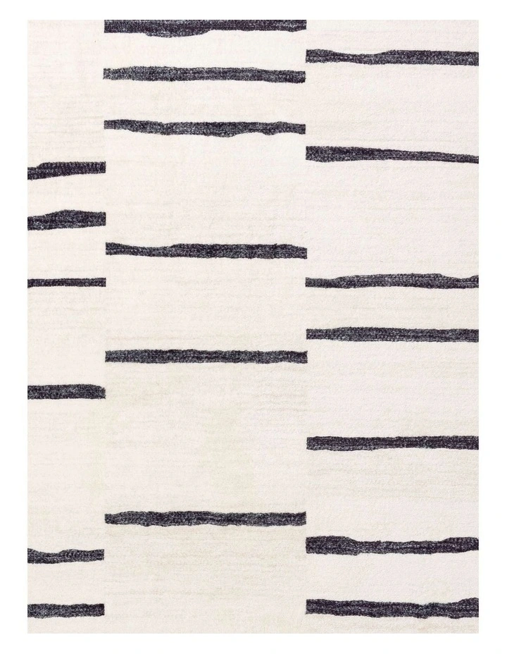 MISS AMARA  VESPER BLACK AND IVORY TRIBAL WASHABLE RUG image 5