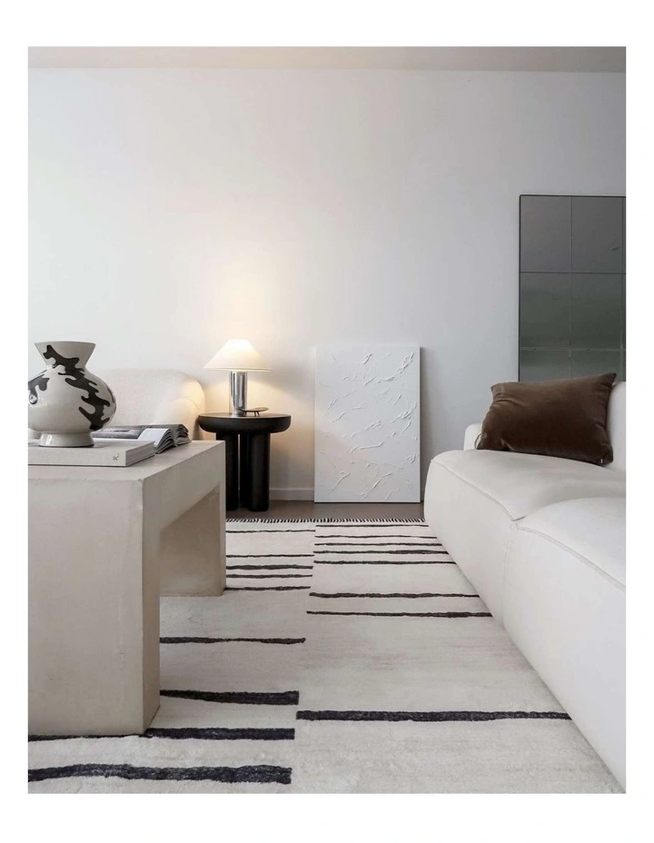 MISS AMARA  VESPER BLACK AND IVORY TRIBAL WASHABLE RUG image 7