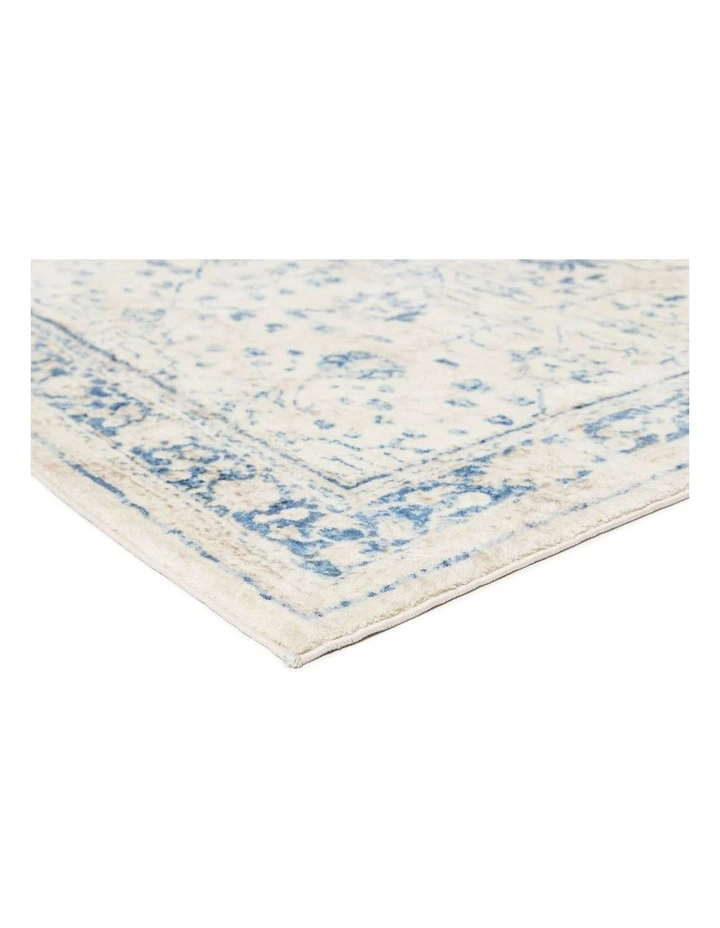 MISS AMARA  SARAFINA BLUE AND GREY DISTRESSED WASHABLE RUG image 2