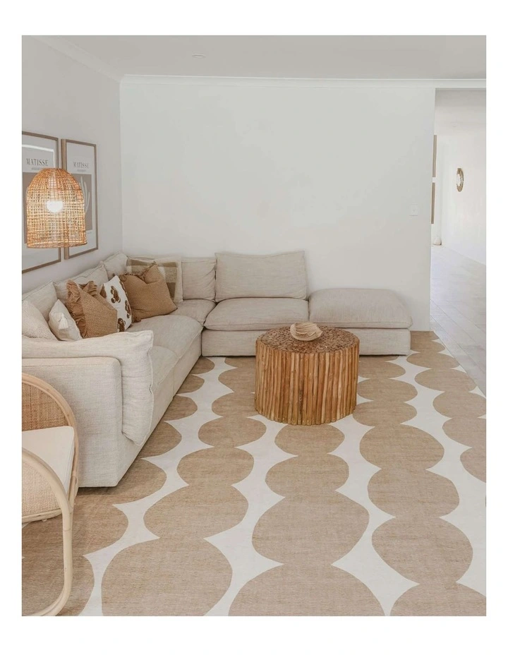 MISS AMARA LOANNIS BEIGE IVORY INDOOR OUTDOOR WASHABLE RUG image 6