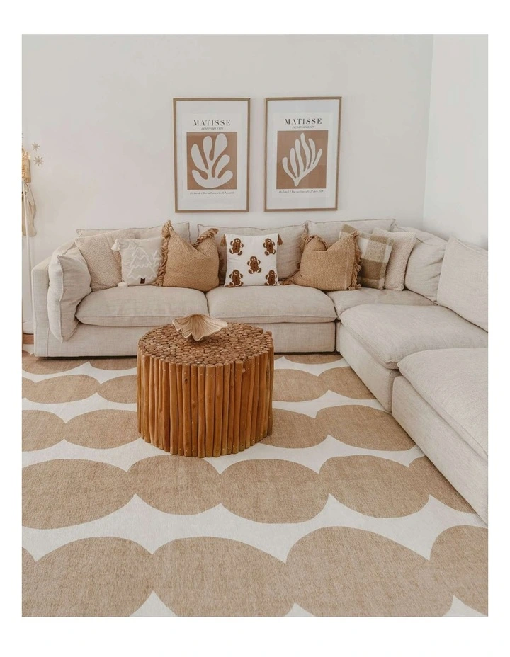 MISS AMARA LOANNIS BEIGE IVORY INDOOR OUTDOOR WASHABLE RUG image 7