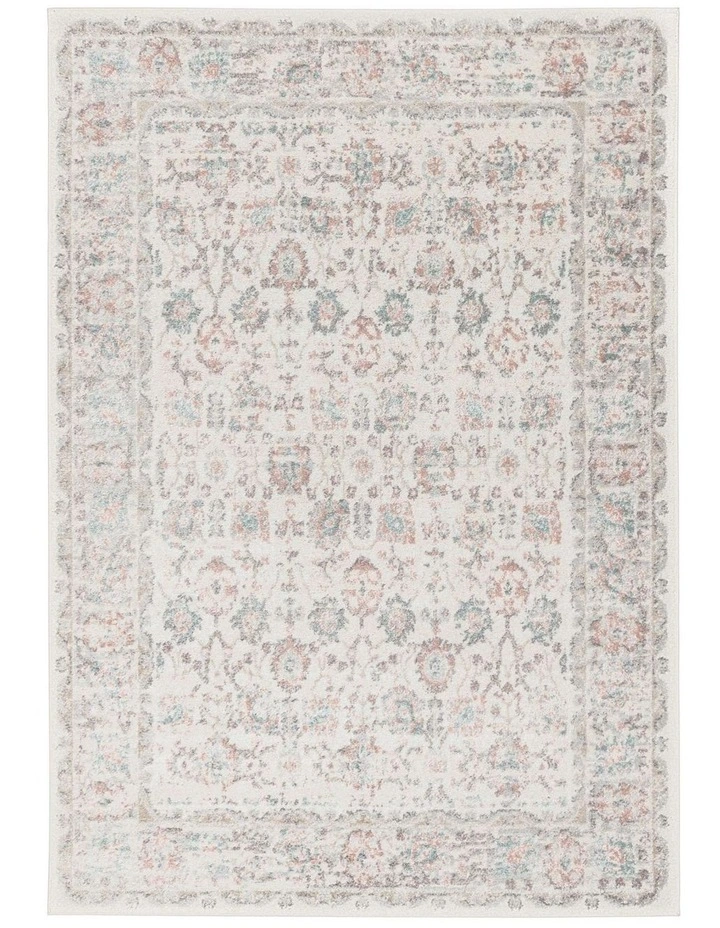 MISS AMARA  MELROSE CREAM AND PINK TRADITIONAL RUG image 1