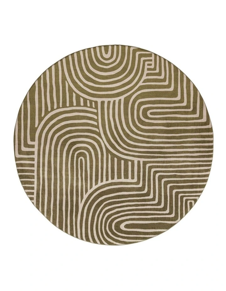 MISS AMARA  ILOA GREEN ABSTRACT ROLLIE POLLIE ROUND PLAYMAT image 1