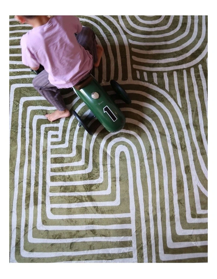 MISS AMARA  ILOA GREEN ABSTRACT ROLLIE POLLIE ROUND PLAYMAT image 6